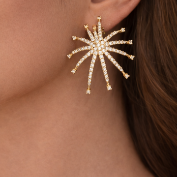 Trend Yıldız Figürlü Zirkon Taşlı Küpe